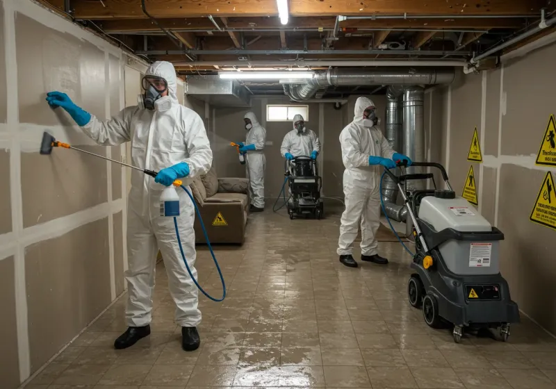 Basement Moisture Removal and Structural Drying process in Andover, KS